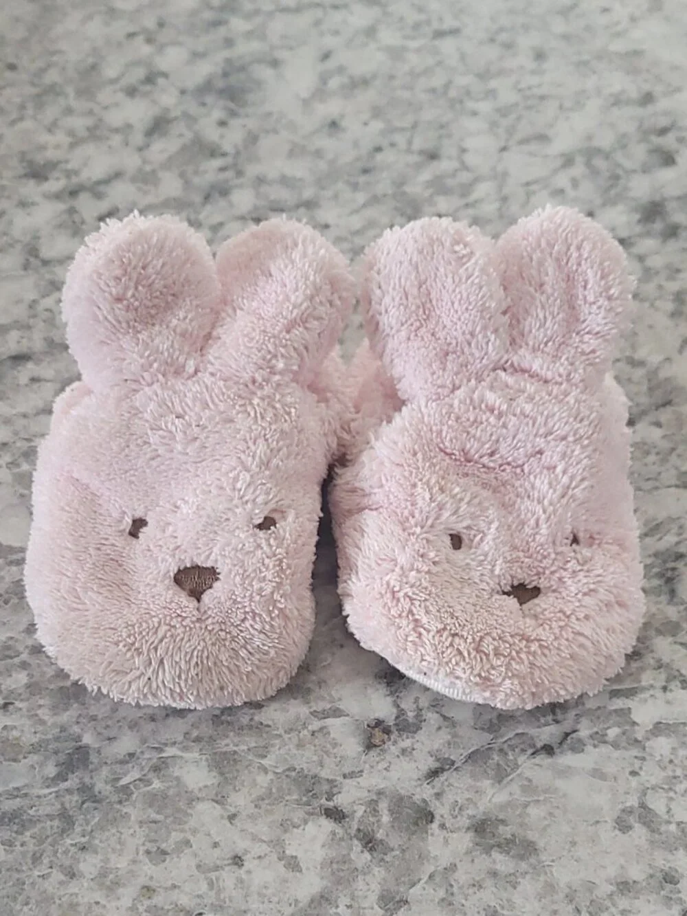 Child of Mine Carter's Pink Bunny Plush Baby Booties Slippers 0-6 Months